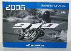 2006 Honda CB900F 919 Motorcycle Owner's Manual