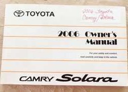2006 Toyota Camry Solara Owner's Manual
