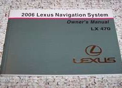 2006 Lexus LX470 Navigation System Owner's Manual