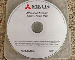 2006 Mitsubishi Lancer Evolution Service Manual CD