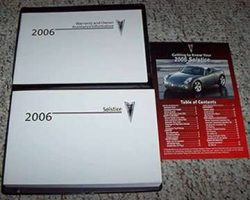2006 Pontiac Solstice Owner Operator User Guide Manual Set
