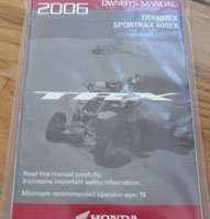 2006 Honda TRX400EX Sportrax 400EX ATV Owner's Manual