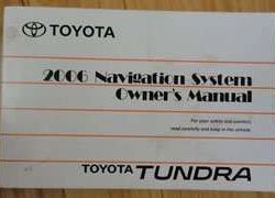 2006 Toyota Tundra Navigation System Owner's Manual