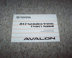 2007 Toyota Avalon Navigation System Owner's Manual