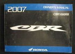2007 Honda CBR1000RR Motorcycle Owner's Manual