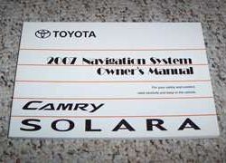 2007 Toyota Camry Solara Navigation System Owner's Manual