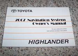 2007 Toyota Highlander Navigation System Owner's Manual