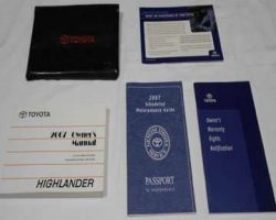 2007 Toyota Highlander Owner's Manual Set