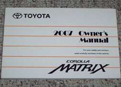 2007 Toyota Corolla Matrix Owner's Manual