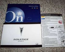 2007 Pontiac Solstice Owner Operator User Guide Manual Set