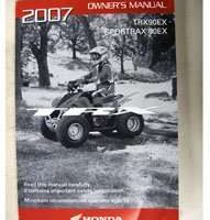 2007 Honda TRX90EX Sportrax 90EX ATV Owner's Manual
