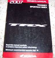 2007 Honda TRX300EX Sportrax 300EX Owner's Manual