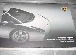 2008 Lamborghini Gallardo Spyder Owner's Manual