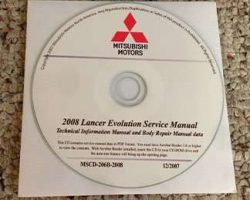 2008 Mitsubishi Lancer Evolution Service Manual CD