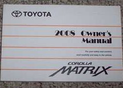 2008 Toyota Corolla Matrix Owner's Manual