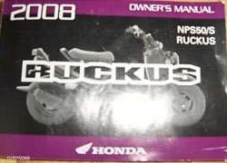 2008 Honda NPS50 & NPS50S Ruckus Scooter Owner's Manual