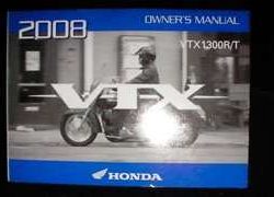 2008 Honda VTX1300R & VTX1300T Motorcycle Owner's Manual