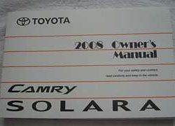 2008 Toyota Camry Solara Owner Operator User Guide Manual