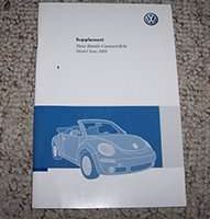 2009 Volkswagen New Beetle Convertible Owner's Manual Supplement
