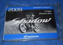 2009 Honda VT750C Shadow Aero Motorcycle Owner's Manual