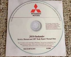 2010 Mitsubishi Outlander Service Manual CD