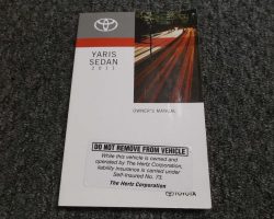 2011 Toyota Yaris Sedan Owner's Manual