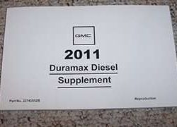 2011 Chevrolet Silverado Duramax Diesel Owner's Manual Supplement