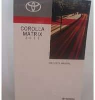 2011 Toyota Corolla Matrix Owner's Manual