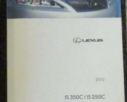 2012 Lexus IS350C & IS250C Owner's Manual