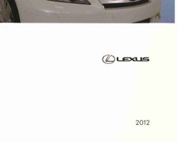 2012 Lexus LS600h L Owner's Manual