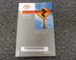 2012 Toyota Venza Navigation System Owner's Manual