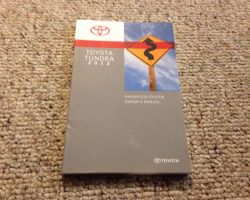 2012 Toyota Tundra Navigation System Owner's Manual
