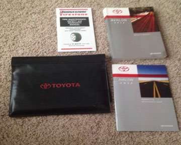 2012 Toyota Avalon Owner's Manual Set