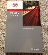 2012 Toyota Camry Owner Operator User Guide Manual
