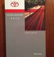 2012 Toyota Highlander Owner's Manual