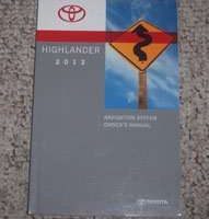 2012 Toyota Highlander Navigation System Owner's Manual