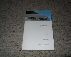 2013 Lexus CT200h Owner's Manual