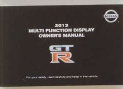 2013 Nissan GT-R Multi Function Display Owner's Manual