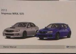 2013 Subaru Impreza WRX Sti Owner's Manual