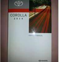 2014 Toyota Corolla Owner Operator User Guide Manual