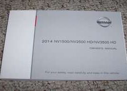 2014 Nissan NV1500, NV2500 HD & NV3500 HD Cargo Van Owner's Manual