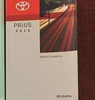 2016 Toyota Prius Owner Operator User Guide Manual