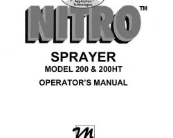 Operator's Manual for New Holland Sprayers model Nitro 200