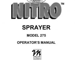 Operator's Manual for New Holland Sprayers model Nitro 275