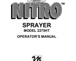 Operator's Manual for New Holland Sprayers model Nitro 2275HT