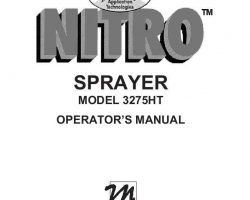 Operator's Manual for New Holland Sprayers model Nitro 3275HT