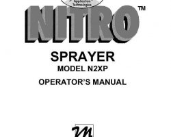 Operator's Manual for New Holland Sprayers model Nitro N2XP