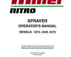 Operator's Manual for New Holland Sprayers model Nitro 4275