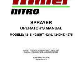 Operator's Manual for New Holland Sprayers model Nitro 4240