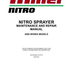 Service Manual for New Holland Sprayers model 4215
